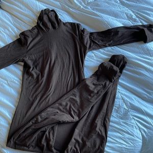 Brown turtleneck onesie